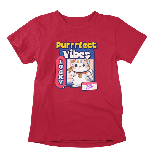 Purrrfect Vibes Scottish Fold T-shirt - Bring Good Fortune