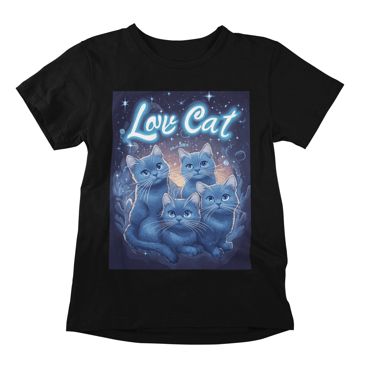 Love Cats T-shirt - British Shorthair Celestial Design