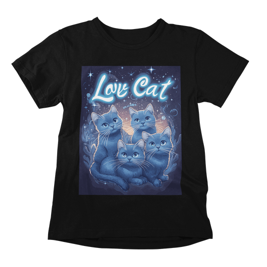 Love Cats T-shirt - British Shorthair Celestial Design