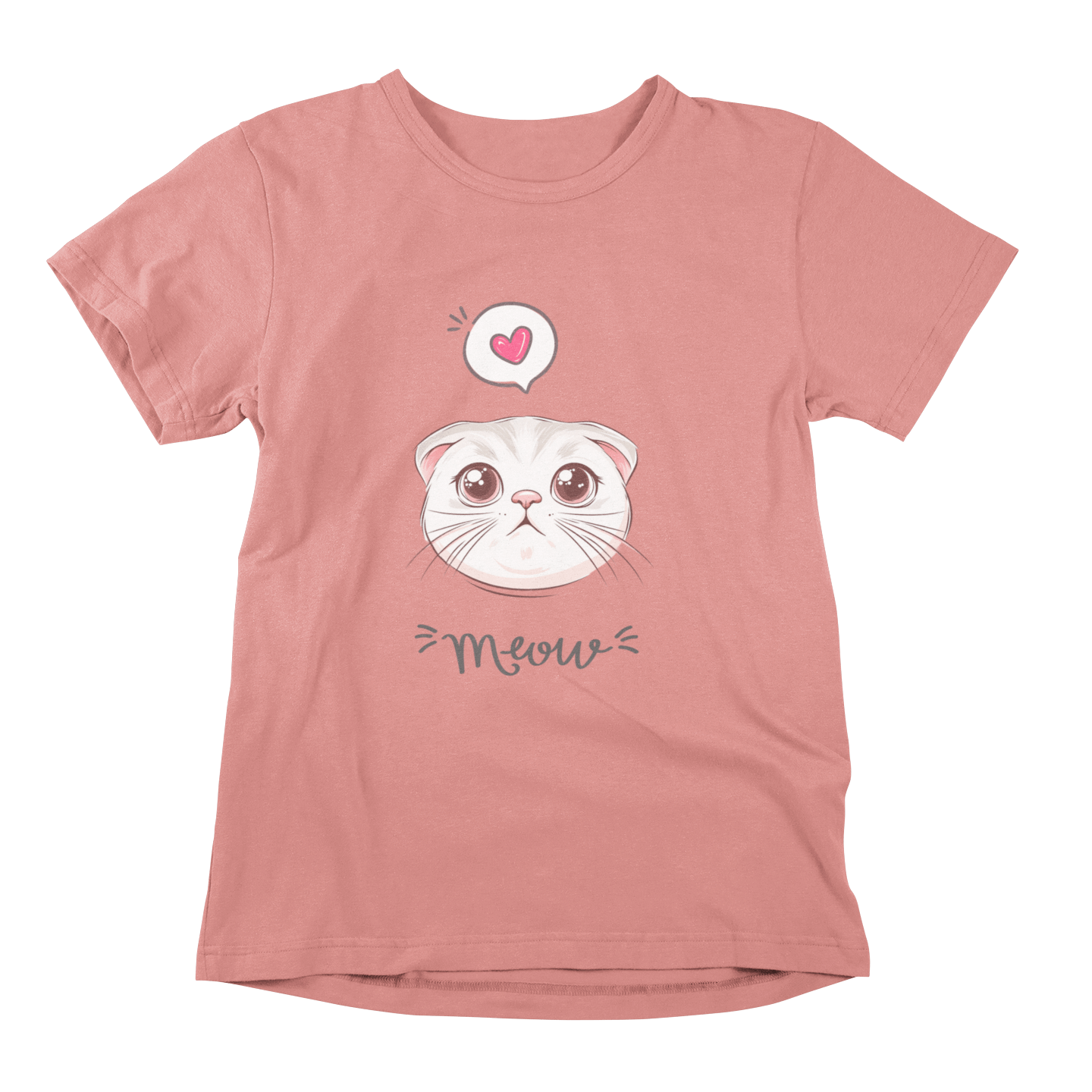 Scottish Fold Meow T-shirt - Cute Cat Love