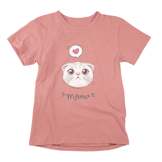 Scottish Fold Meow T-shirt - Cute Cat Love