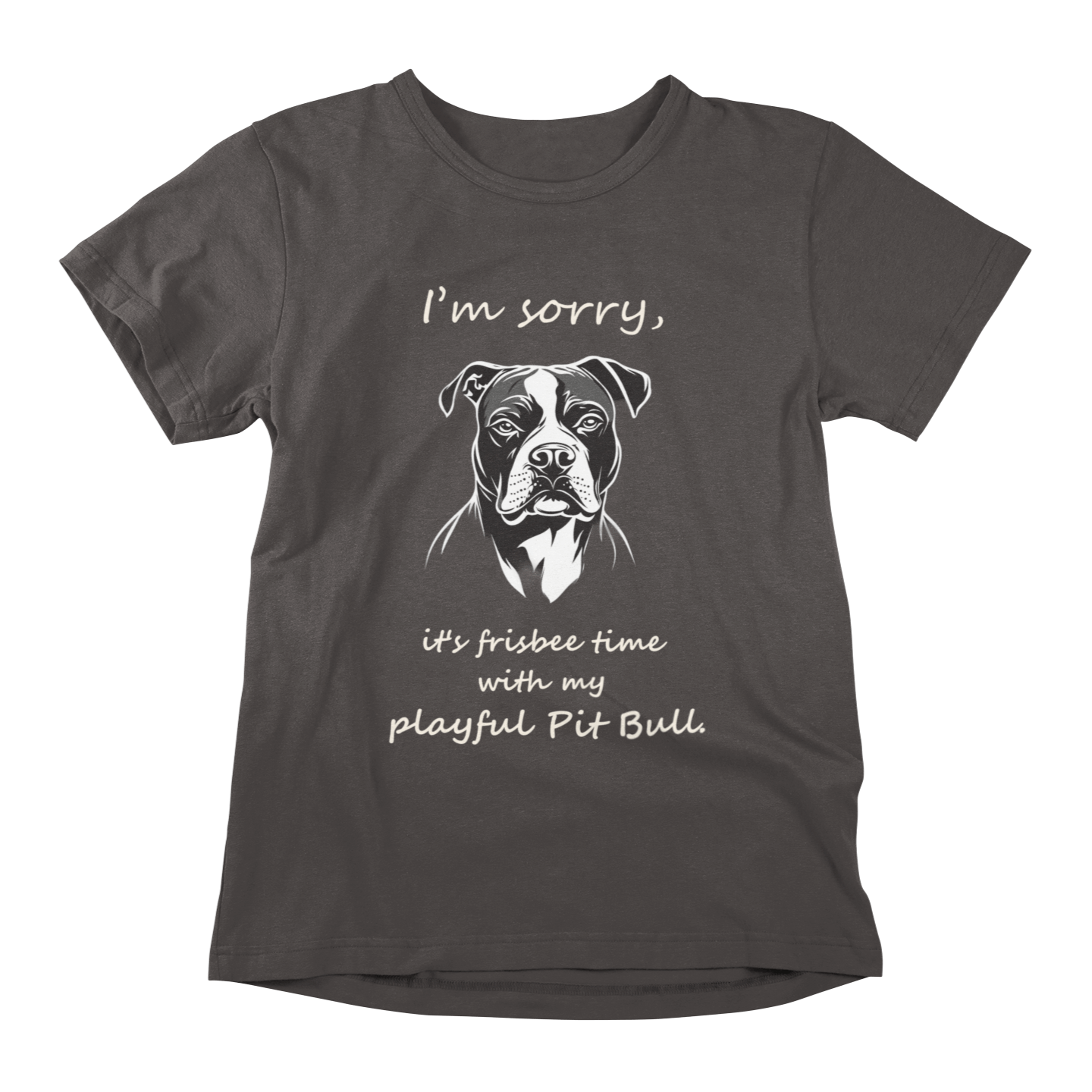 Playful Pit Bull T-shirt - Frisbee Time Fun