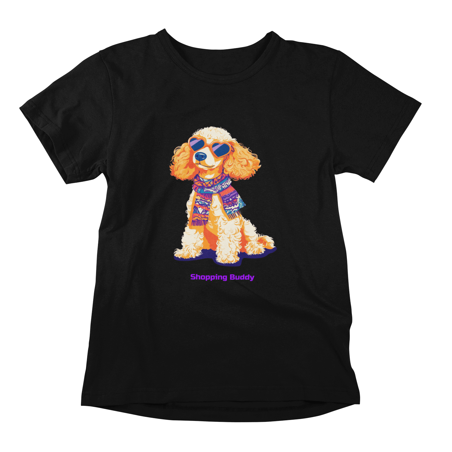 Shopping Buddy Poodle T-shirt - Stylish Canine Companion