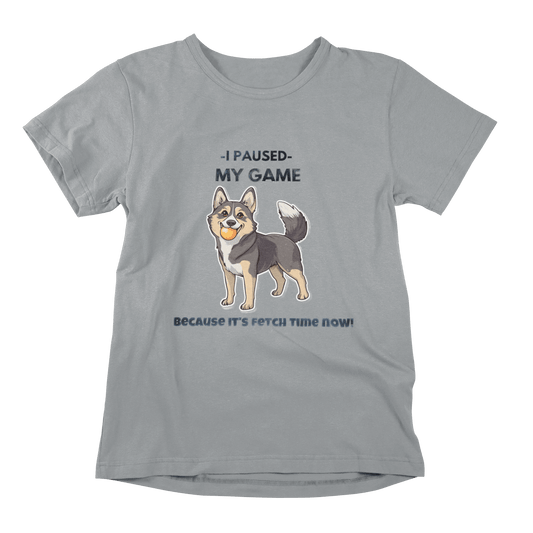 I Paused My Game T-shirt - Swedish Vallhund Fetch Time