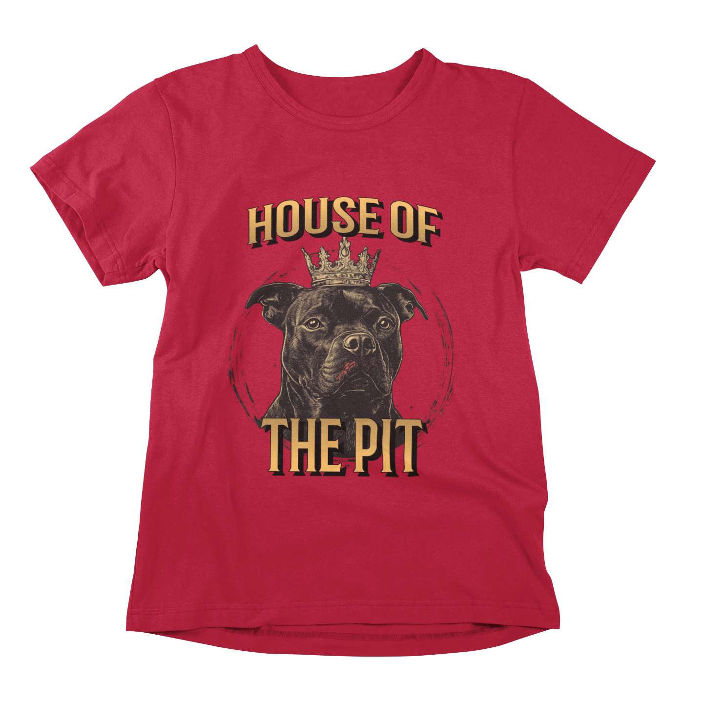 House of the Pit T-shirt - Regal Pit Bull Design