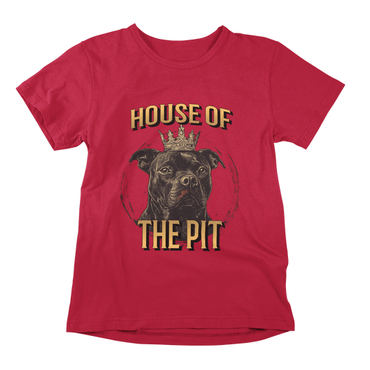 House of the Pit T-shirt - Regal Pit Bull Design