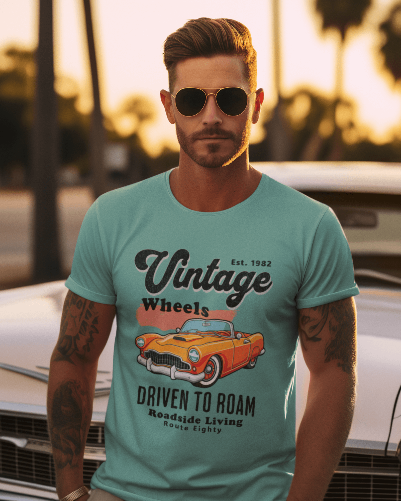 Vintage Wheels Unisex Tee – Driven to Roam